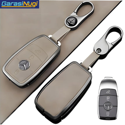 Key Case For Mercedes W177 Sarung Kunci Kulit Metal Gun Leather Short Keychain