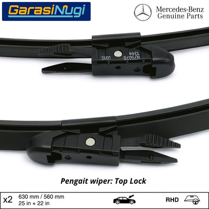 Mercedes W222 V222 Wiper Frameless Kit Original Kaca Depan Front Window S350 S400