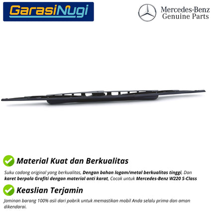 Mercedes W220 Wiper Arm Frameless Kit Original Kaca Depan Front Window S280 S320