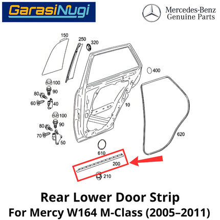 Lower Door Mercy W164  Strip Cover Penutup Pintu Bawah Belakang Mercedes ML350