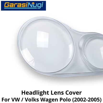 Mika Headlight VW Polo Lens Kaca Cover Lampu Depan Volks Wegan 2002-2005