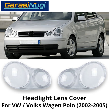 Mika Headlight VW Polo Lens Kaca Cover Lampu Depan Volks Wegan 2002-2005