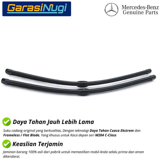 Mercedes W204 Wiper Frameless Kit Original Kaca Depan Front Window C180 C200
