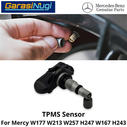Tire Pressure Mercy W177 W213 W257 H243 Monitoring System TPMS Sensor Tekanan Udara Ban Mercedes A200 E200 CLS GLA