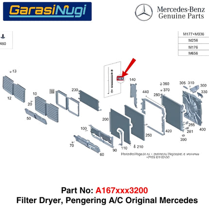 Mercedes W167 X167 W463 Filter Drier Receiver Penyaring A/C Radiator Original GLE GLS G 550