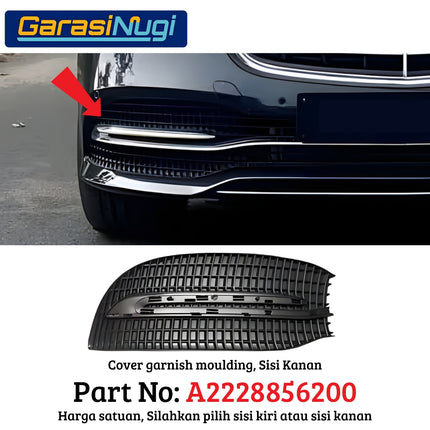 Chrome Stripe W222 Facelift Garnish Moulding Bemper Depan Belakang S450