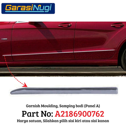 Chrome Stripe Mercy W218 Front Rear Garnish Moulding Bumper Depan Belakang CLS