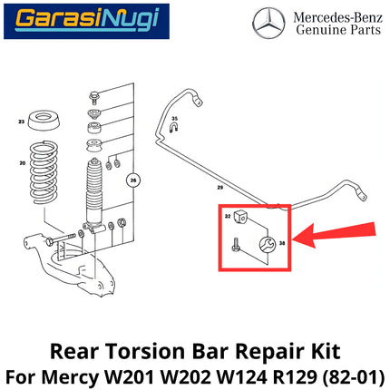 Suspension Bar Mercy W201 W202 W124 R129 Rubber Bantalan Suspensi Belakang C200 E230 SL