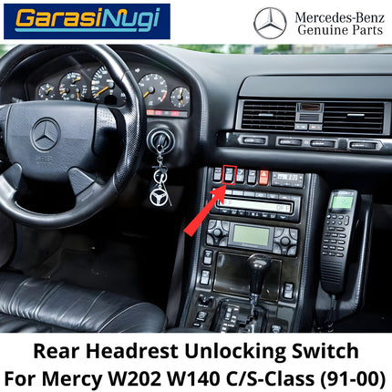 Rear Seat Mercy W202 W140 Headrest Switch Tombol Sandaran Kepala Kursi Belakang C200 S280