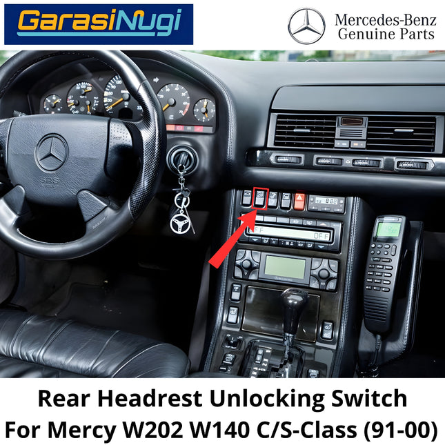 Rear Seat Mercy W202 W140 Headrest Switch Tombol Sandaran Kepala Kursi Belakang C200 S280