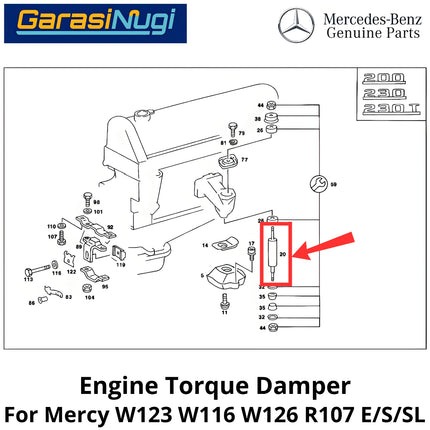 Engine Shock Mercy W123 W116 W126 R107 Absorber Stabilus Peredam Kejut Mesin Mercedes E280 SL