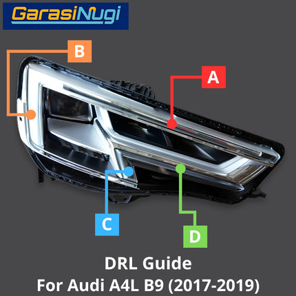 DRL Guide AUDI A4L B9 LED Eyebrow Light Lampu Sein Alis 2017-2019