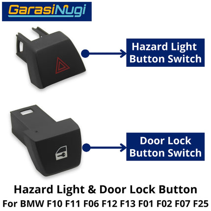 Hazard Light For BMW F10 F06 F12 F01 F07 F25 Door Lock Button Switch Saklar Lampu Darurat 520 640 730 X3
