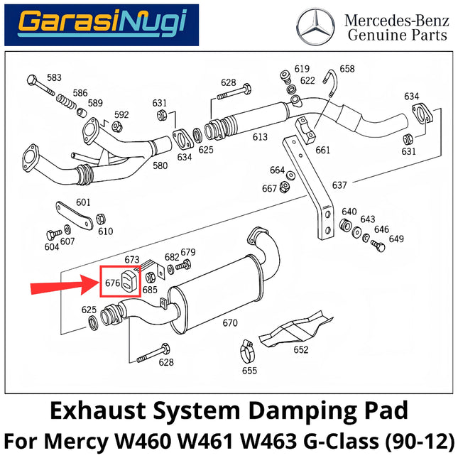 Exhaust System Mercy W460 W461 W463 Vibration Isolator Damping Pad Peredam Getaran Sistem Knalpot Mercedes G500