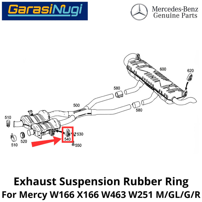 Exhaust Muffler Mercy W166 X166 W463 Suspension Rubber Ring Karet Gantungan Knalpot ML GL G500