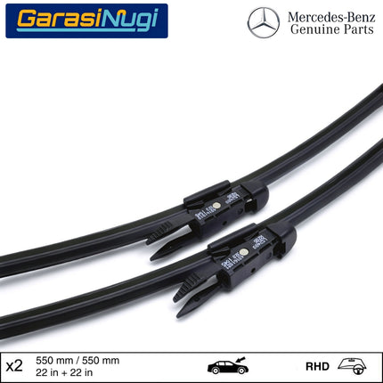 Mercedes W205 C205 Wiper Frameless Kit Original Kaca Depan Front Window C200 C250