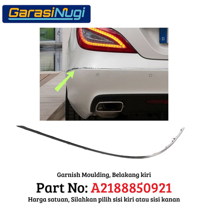 Chrome Stripe Mercy W218 Front Rear Garnish Moulding Bumper Depan Belakang CLS