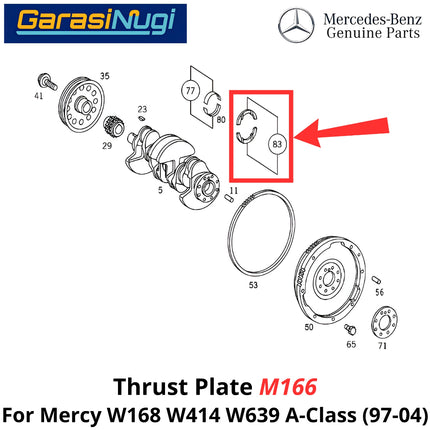 Thrust Plate Mercy W168 W414 W639 Gasket Pelat Dorong Mercedes A150 Vaneo Viano M166