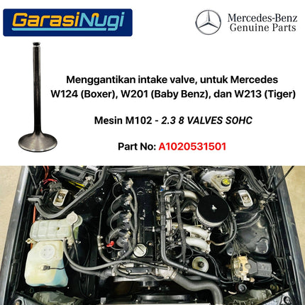 Intake Valve Mercedes W124 W201 W123 Katup Keluar Masuk Mesin M102 Mercy Boxer Tiger 230E