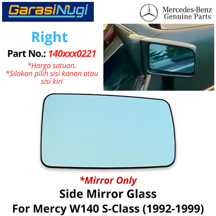 Mirror Glass Mercy W140 Cermin Kaca Spion Depan 1408100221 Original Mercedes S280 S320