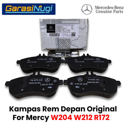 Front Brake Pads Mercedes W204 W212 R172 Kampas Rem Depan Original A0004201005
