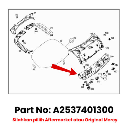 Tail Gate For Mercy X253 Pre-FL Trim Handle Pintu Bagasi Belakang Rear Door GLC200 GLC250