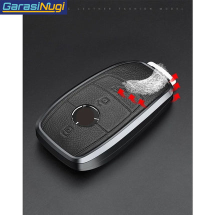Key Case For Mercedes W177 Sarung Kunci Kulit Aluminium Leather Short Keychain
