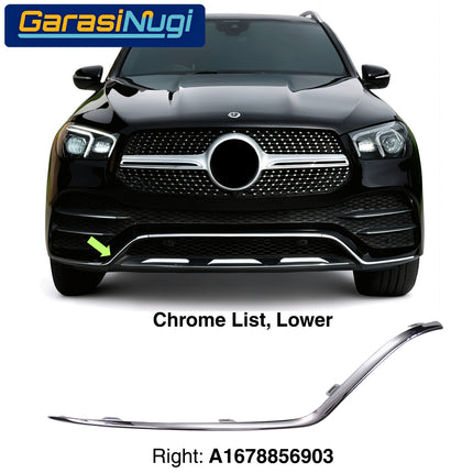 Front Lower Bumper Mercy W167 List Chrome Penutup Molding Bemper Depan Trim GLE