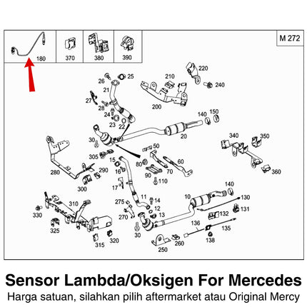 Sensor Oksigen For Mercy W204 W211 W212 Katalis Lambda Oxygen Knalpot Catalytic C200 E300