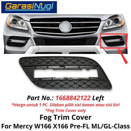 Fog Trim For Mercy W166 X166 Pre-Facelift Cover Chrome Lampu Kabut Grill Mercedes ML GL