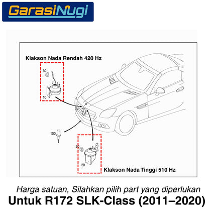Klakson For Mercy R172 Horn Signal Nada Rendah Nada Tinggi Original SLK