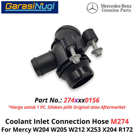 Coolant Inlet Mercy W204 W212 X253 X204 R172 Connector Hose Konektor Saluran Masuk Pendingin C200 E200 GLC GLK SLK