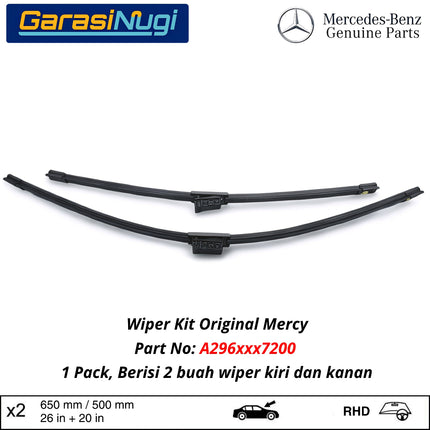 Mercedes X294 X296 Wiper Frameless Kit Original Kaca Depan Front Window EQE EQS 350