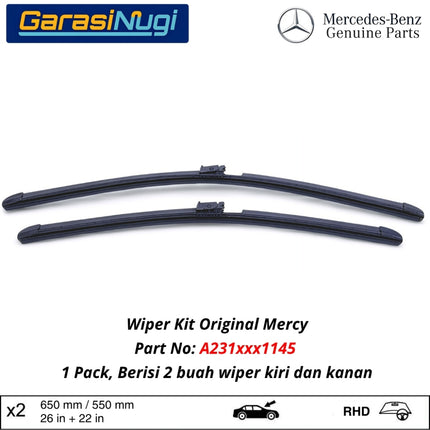 Mercedes R231 Gen 6 Wiper Magic Vision Control Kit Kaca Depan Front Window SL350 SL400