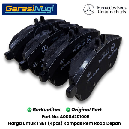 Front Brake Pads Mercedes W204 W212 R172 Kampas Rem Depan Original A0004201005