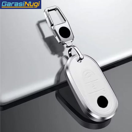 Key Case For Mercedes W167 Sarung Kunci Kulit Aluminium Leather Short Keychain