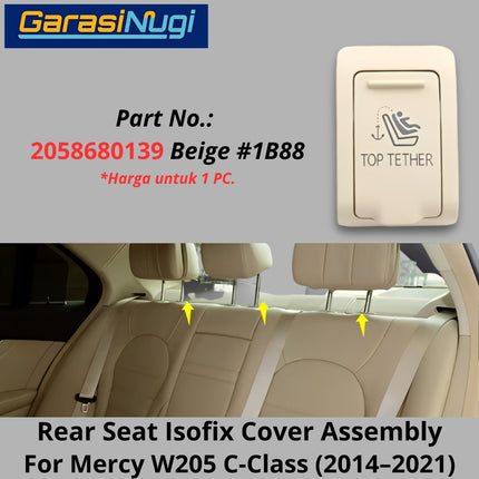 Car Seat ISOFIX Mercy W205 Switch Cover Assembly Penutup Saklar Kursi Anak Belakang Atas Mercedes C200 C300