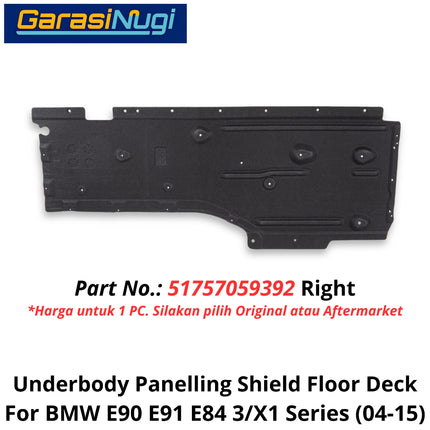 Underfloor Panelling For BMW E90 E91 E84 Shield Floor Deck Cover Pelindung Bawah Bodi 320 X1
