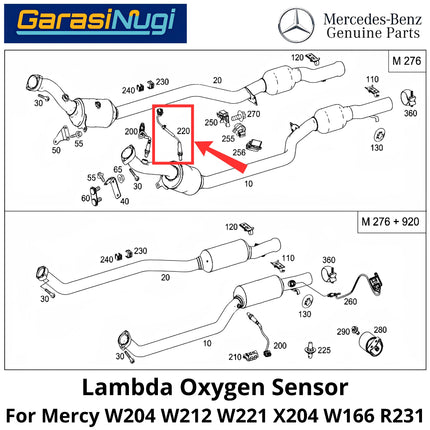 Oxygen Sensor Mercy W204 W212 W221 X204 R231 Lambda Detektor Oksigen Knalpot 0035423318