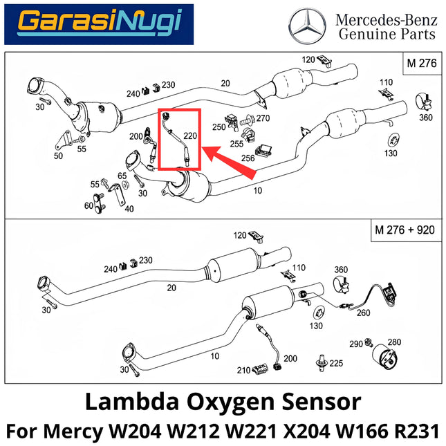 Oxygen Sensor Mercy W204 W212 W221 X204 R231 Lambda Detektor Oksigen Knalpot 0035423318