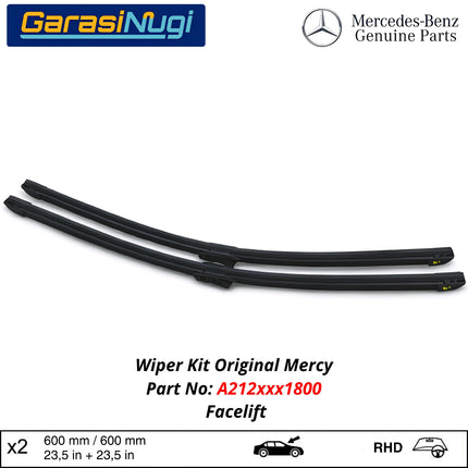Mercedes W212 W204 W207 W218 Wiper Frameless Kit Original Kaca Depan Front Window E250 C250