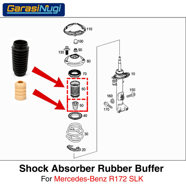 Rubber Buffer Mercy R172 Bantalan Karet Shock Pelindung Suspensi Depan SLK