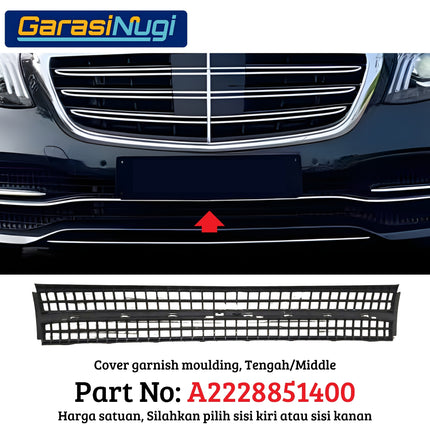 Chrome Stripe W222 Facelift Garnish Moulding Bemper Depan Belakang S450