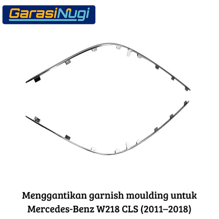 Chrome Stripe Mercy W218 Front Rear Garnish Moulding Bumper Depan Belakang CLS