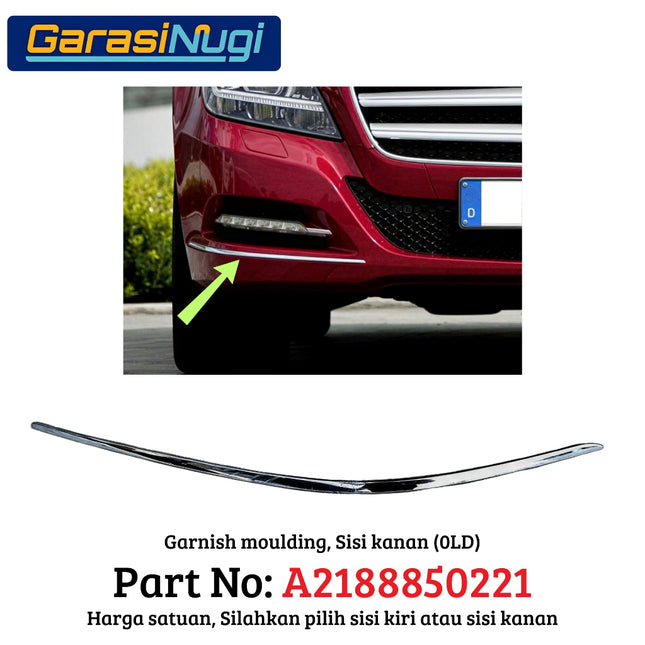 Chrome Stripe Mercy W218 Front Rear Garnish Moulding Bumper Depan Belakang CLS
