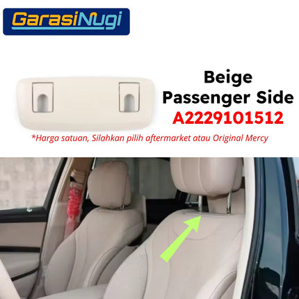 Cover Seat Backrest Mercy W222 Pre-FL Headrest Penutup Sandaran Kepala Kursi Depan S450