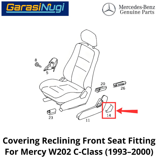 Side Cover Seat Mercy W202 Penutup Samping Jok Depan Mercedes C180 C240