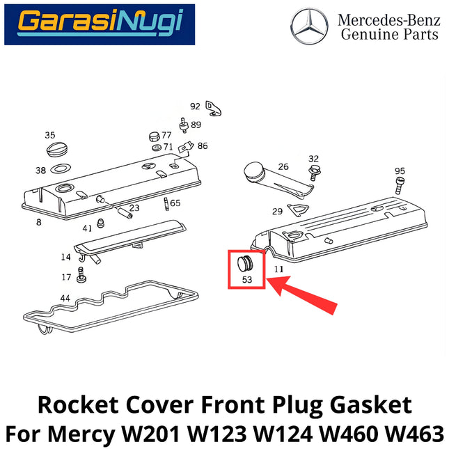 Rocket Gasket Mercy W201 W124 W460 W463 Front Gasket Penutup Roket Depan Katup Cam Mercedes C200 G500