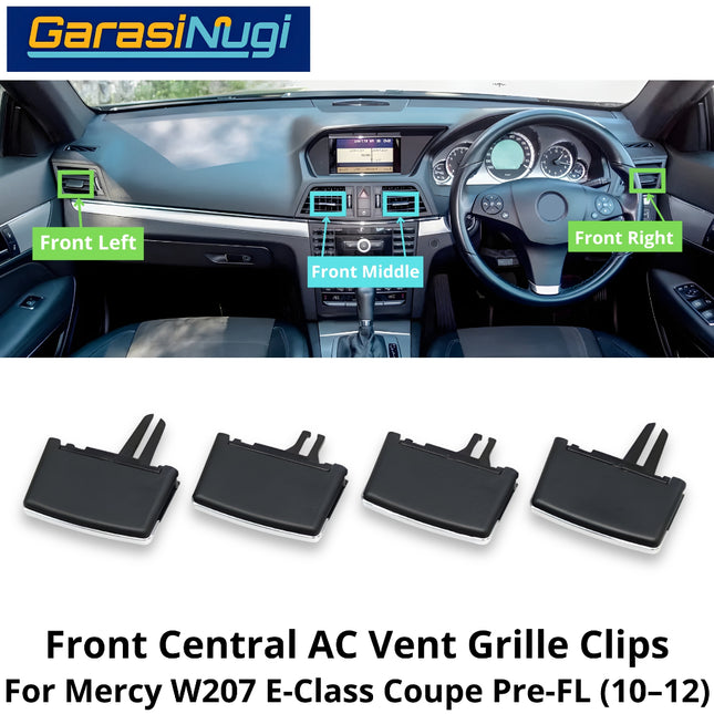 Front Air Conditioner Grill Mercy W207 Vent Slider Tab Clip Pegangan Klip Kisi-Kisi AC Mercedes E250 2010-2012