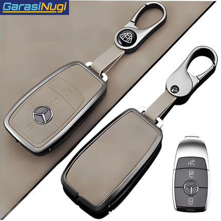 Key Case For Mercedes W177 Sarung Kunci Kulit Metal Gun Leather Short Keychain